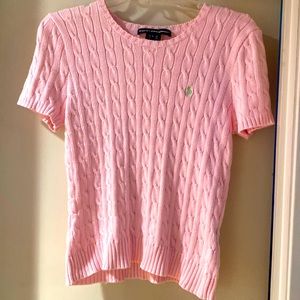 Ralph Lauren Sport Cotton Crewneck Cable Knit shortsleeved sweater